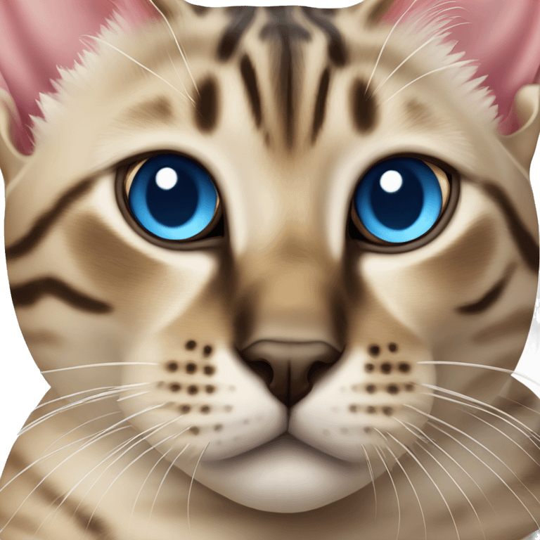 Seal Bengal cat with Blue eyes sitting emoji