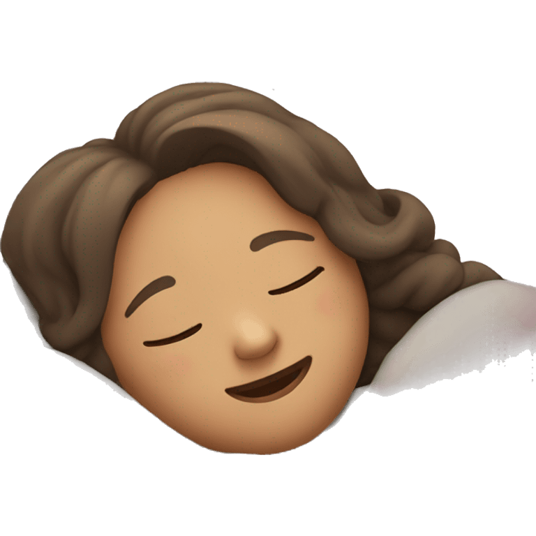 sleeping girl smiling while sleeping emoji