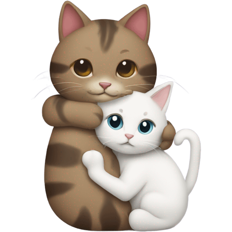 Cat hugging a cat  emoji