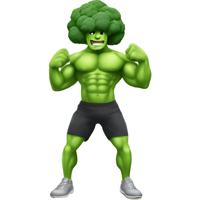 strong broccoli exercising in the gym emoji