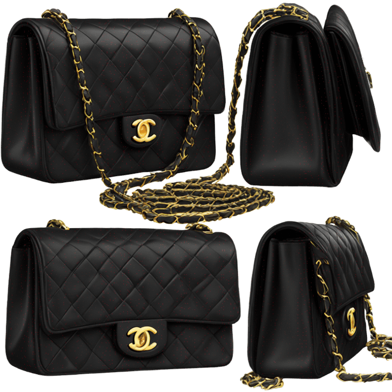 chanel flap black purse emoji