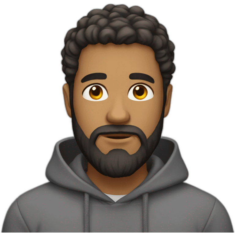 bearded guy with a hoodie emoji