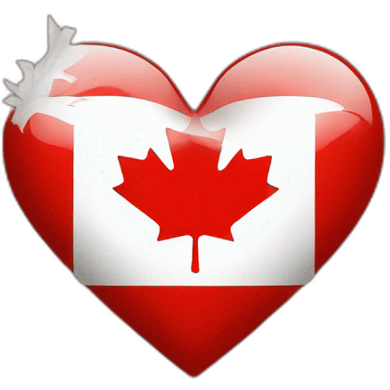 canadian flag in the shape of a heart emoji