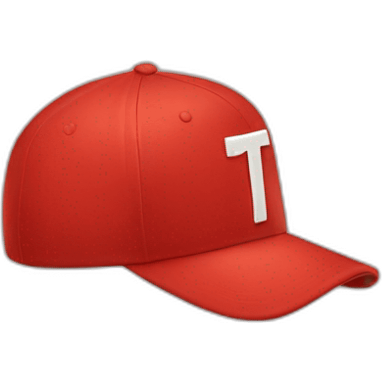 Red letter T with a cap emoji