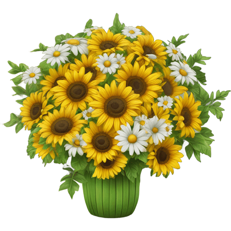 Sunflowers and daisy bouquet  emoji