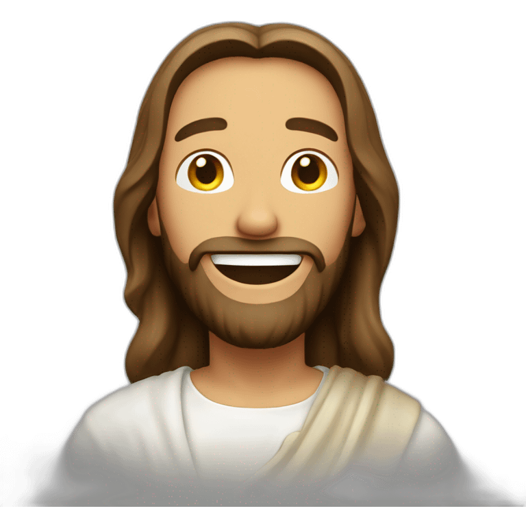 Jesus laughs until he tears up emoji