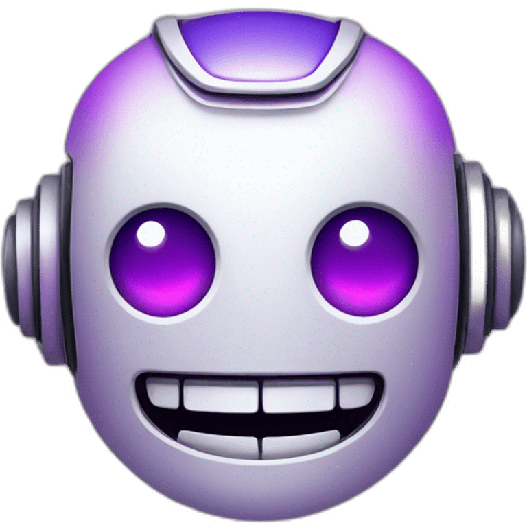 Smiling robot with a purple to pink gradient emoji