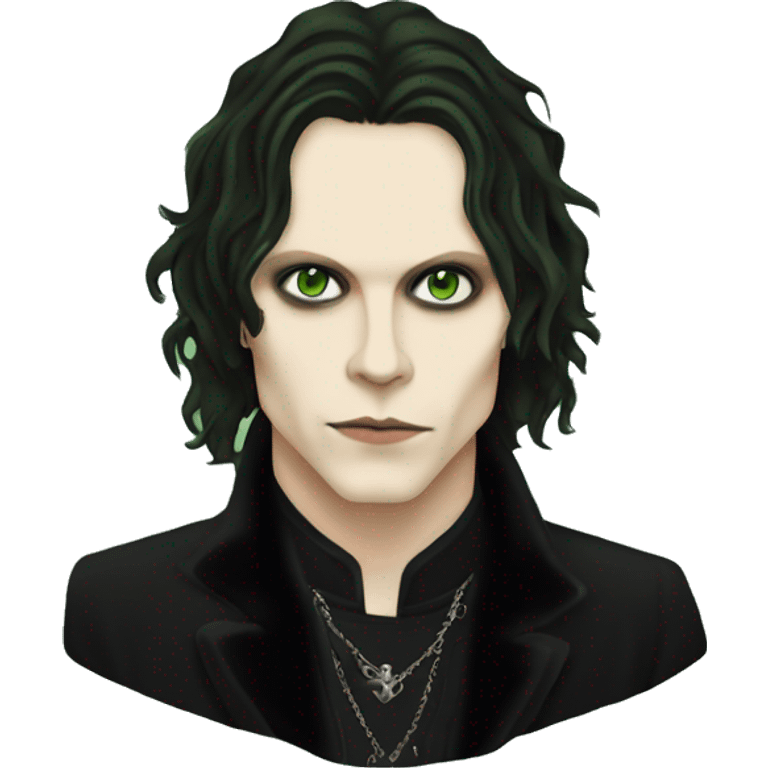 Ville valo pale skin green eyes with black fur coat  emoji