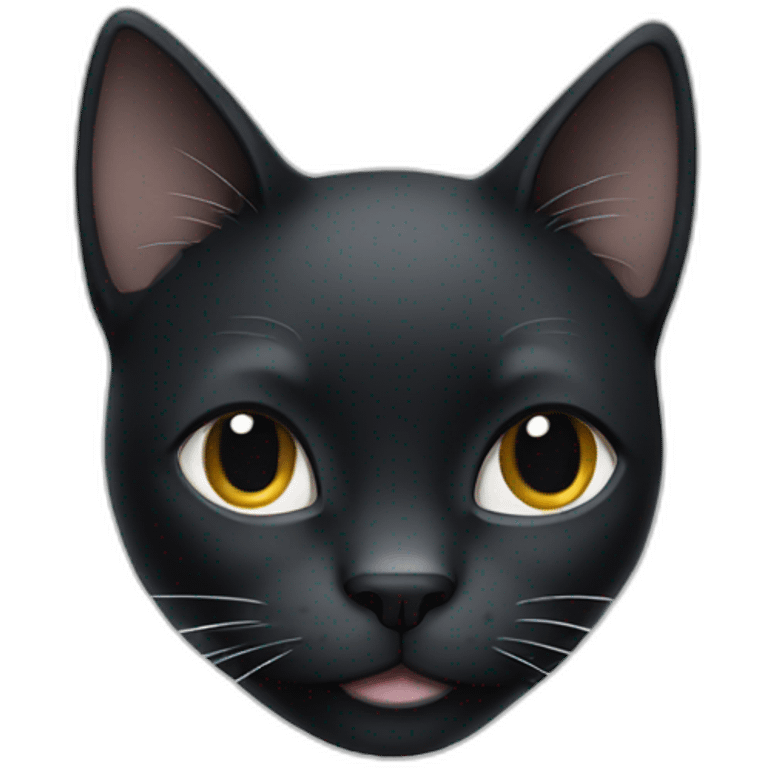 black cat with white paws emoji