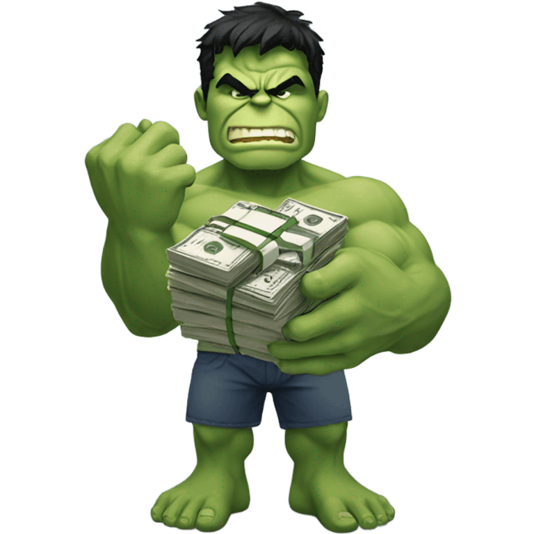 Hulk holding money emoji