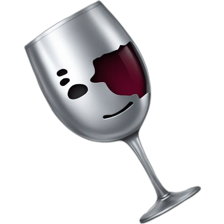 a tinfoil with wrinkles folded as a wine glass with overlapping no face emoji