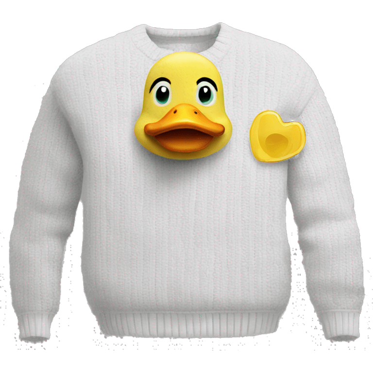 plush white duck sweater with Chips written on it emoji