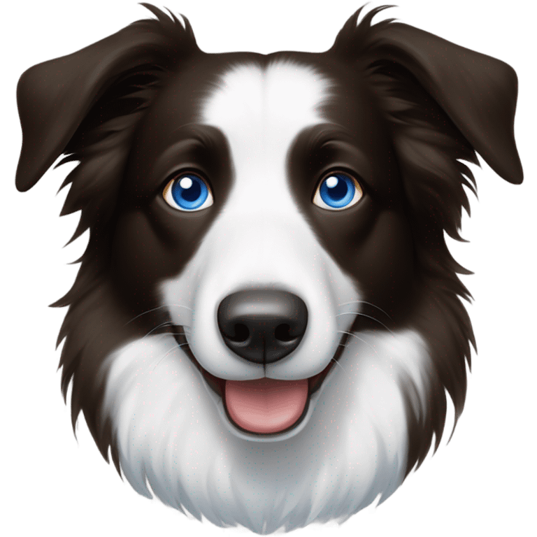 Border collie with one blue eye and with one brown eye emoji