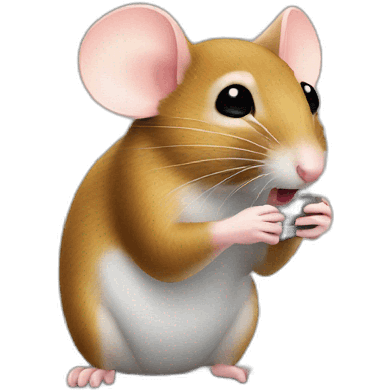 a loan takes a photo of a mouse emoji