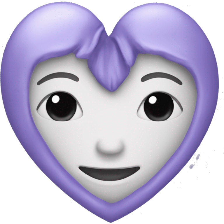 Lavender heart no face emoji