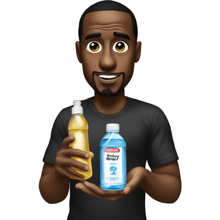 P Diddy with a bottle of baby oil emoji