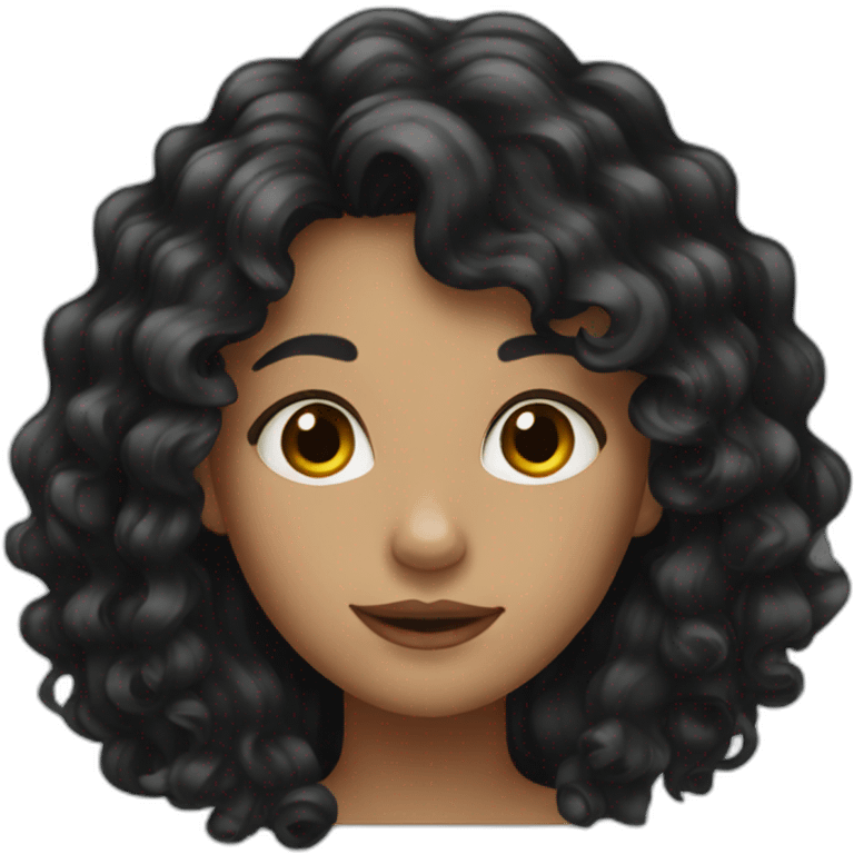 Girl with long curly black hair emoji