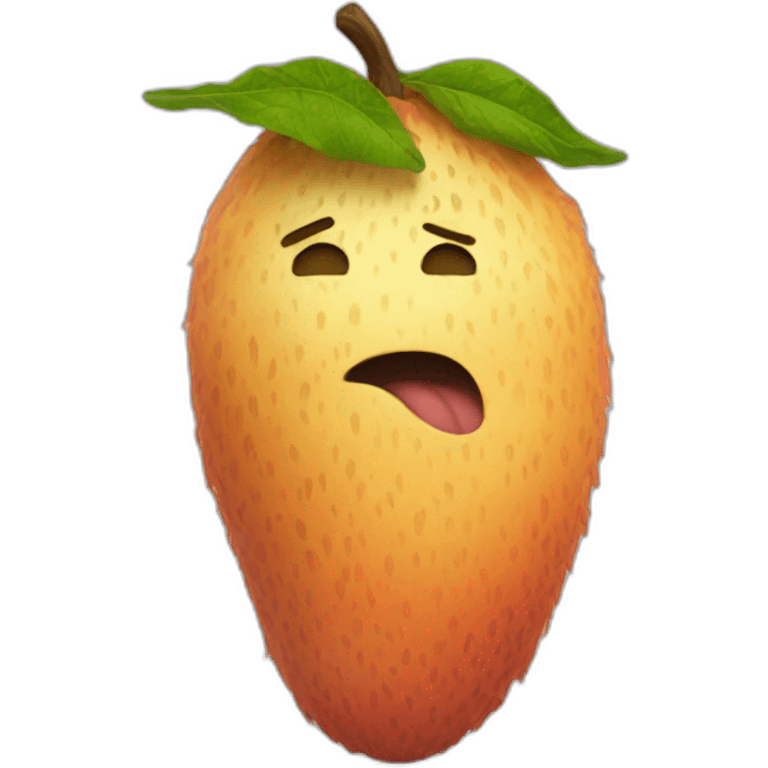 flesh-colored hairy fruit emoji