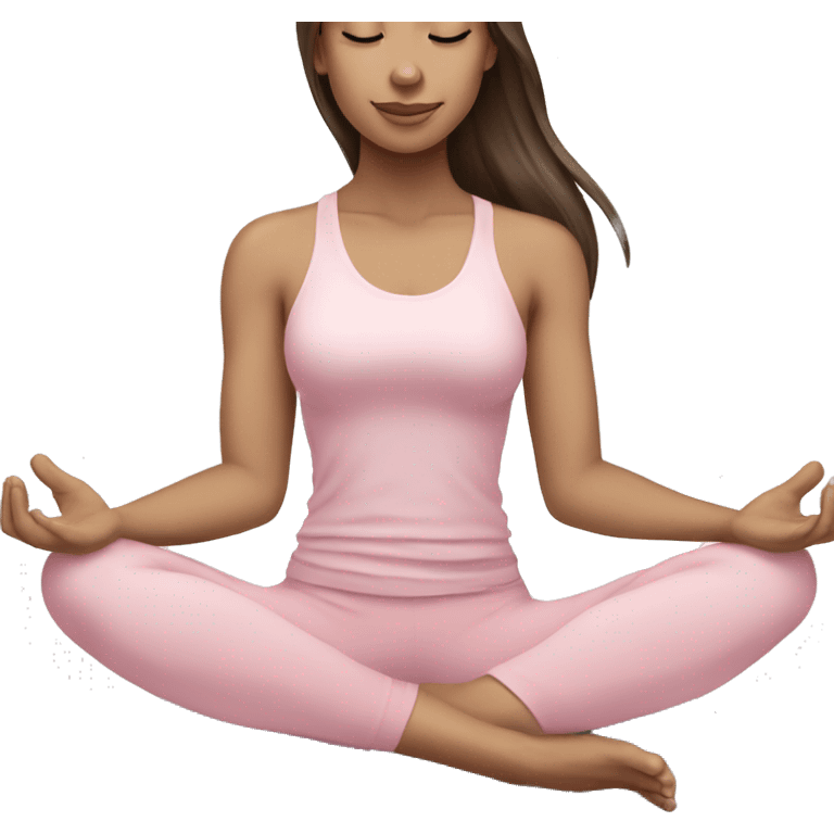 yoga girl light pink clothes brunette long hair emoji