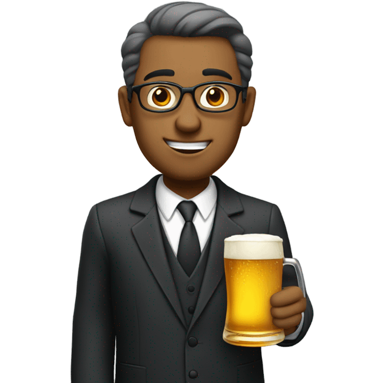 Lawyer drinking beer emoji