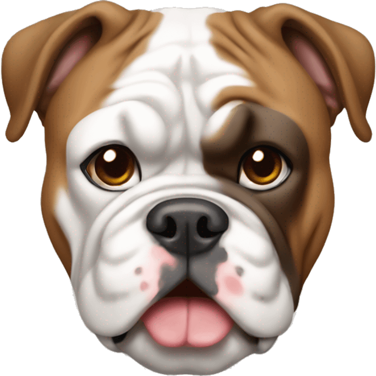 Brown and white English bulldog  emoji