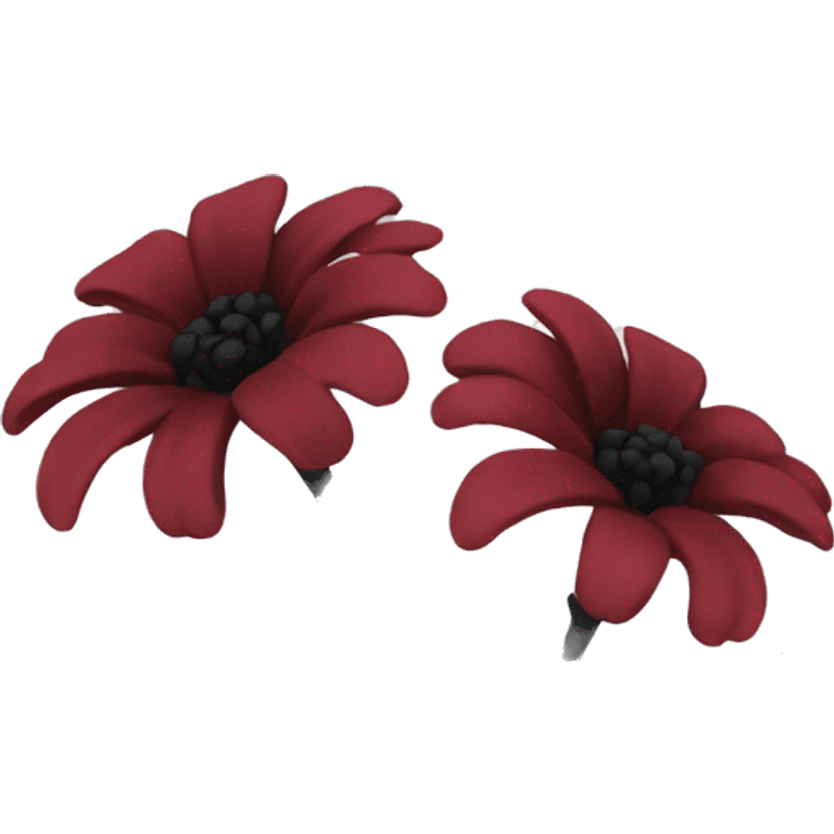 Dark red flower with black vine emoji