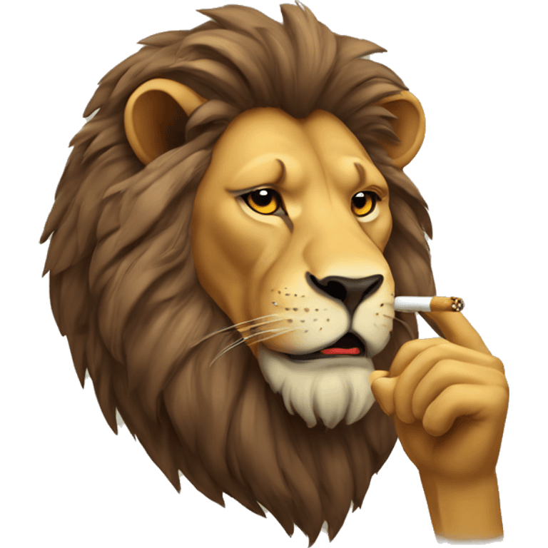 Lion smoking emoji