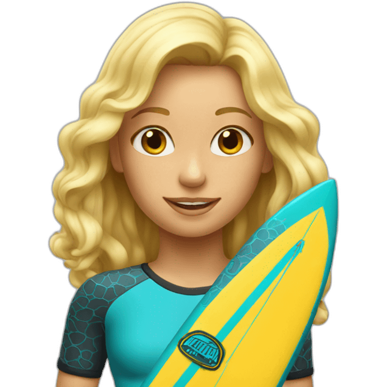 Blond surf girl emoji