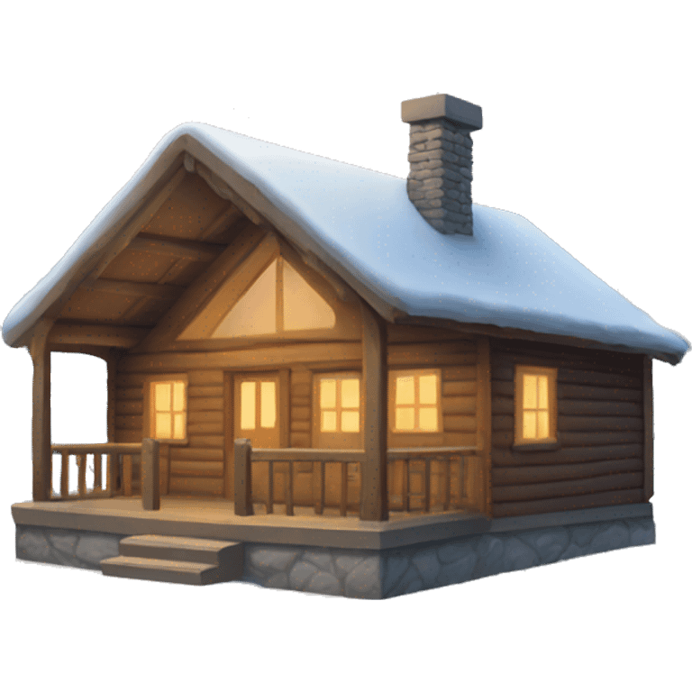 winter cabin emoji