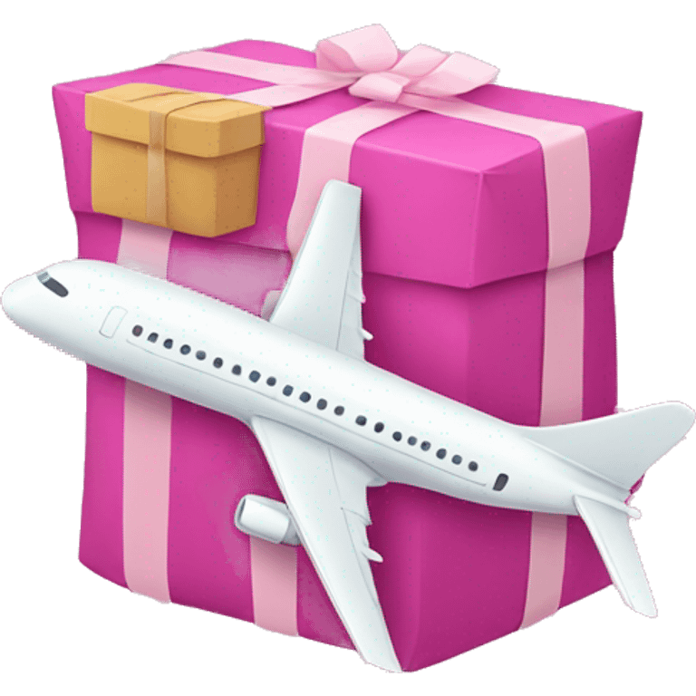 airplane with a pink parcel   emoji