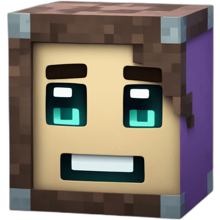 A Minecraft block in the ender to smile emoji