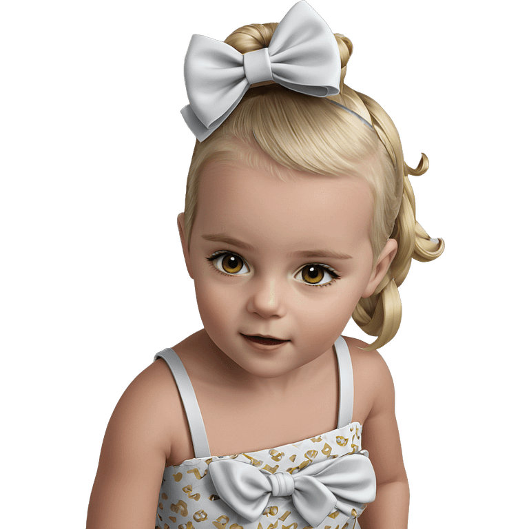 blonde girl in dress with bow emoji