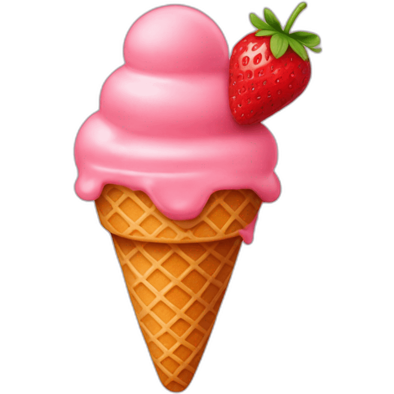 strawberry ice cream emoji