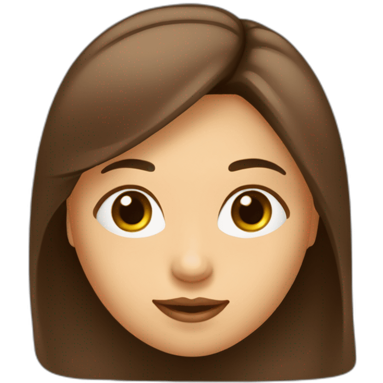 fille-brune-longs-cheveux lisses-aux-yeux-marrons-étudiante emoji