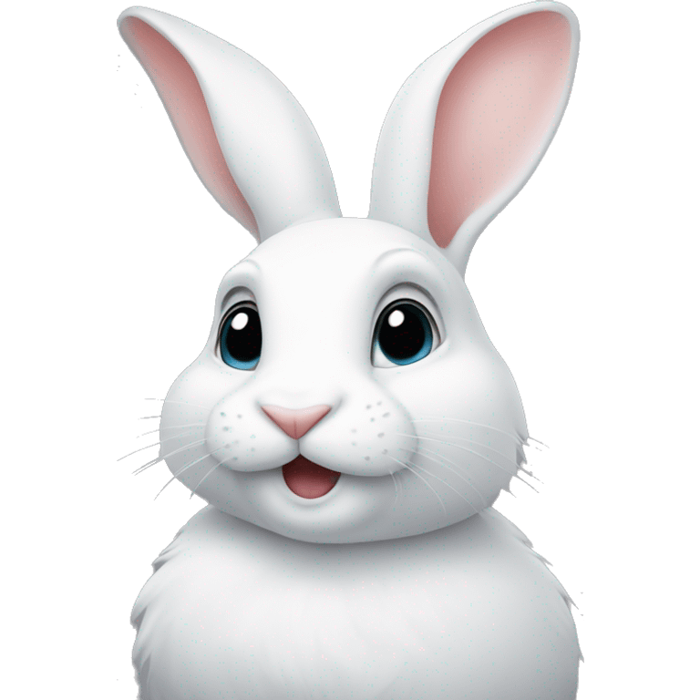 The white rabbit looks up emoji