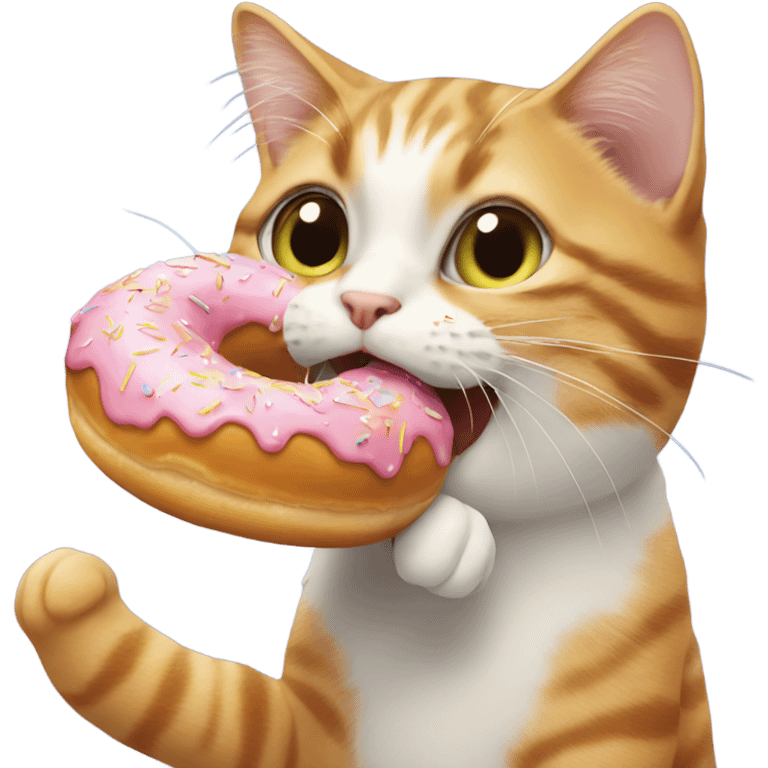 Cat eating a donut emoji