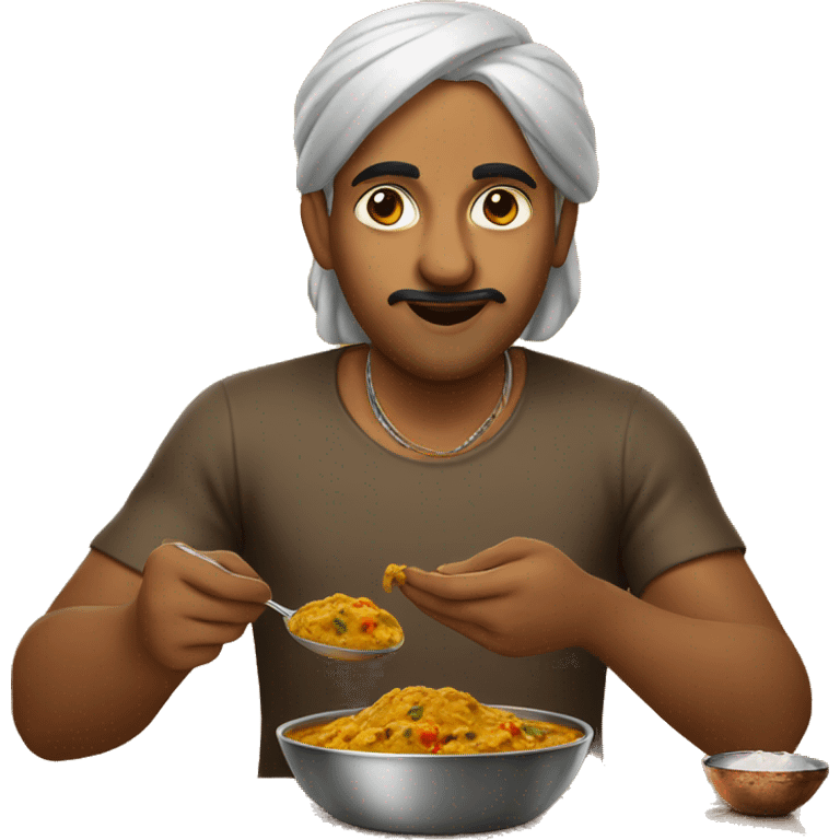 Indian eating curry emoji