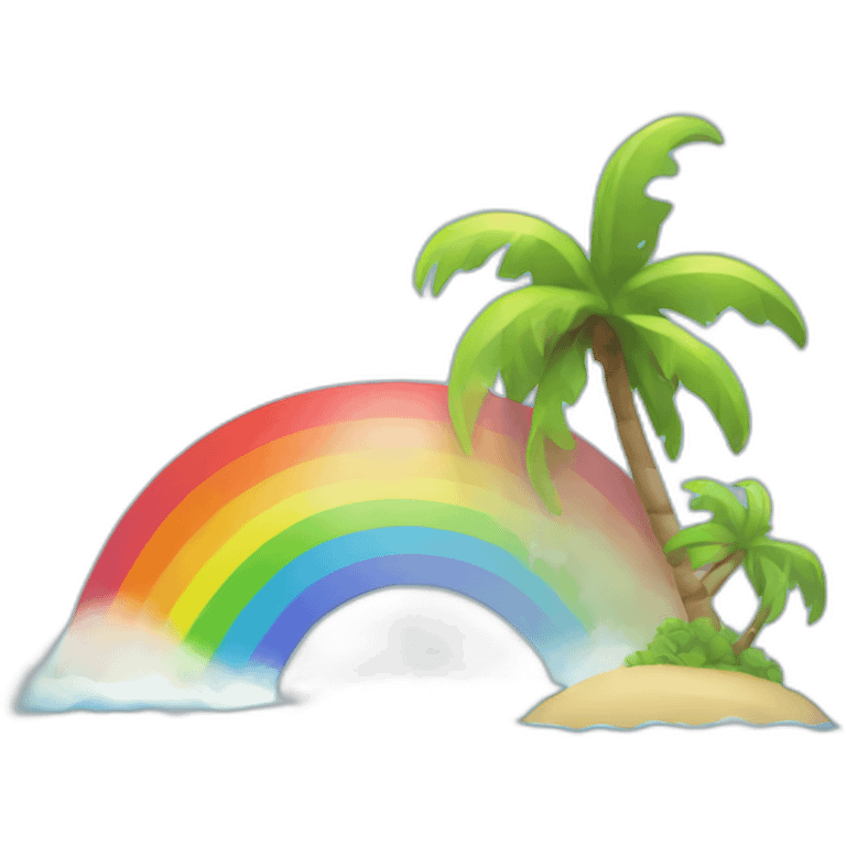 a rainbow at the beach emoji