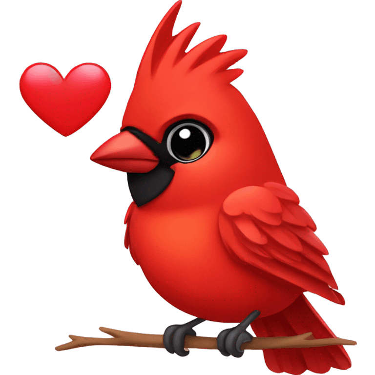 Cardinal bird in love emoji