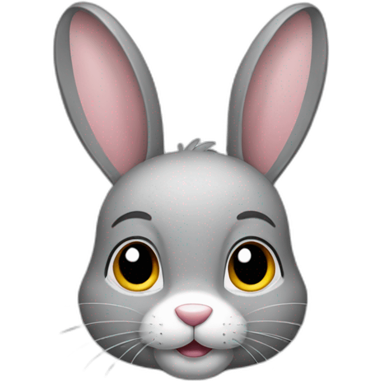 bunny with grey ears and nose emoji