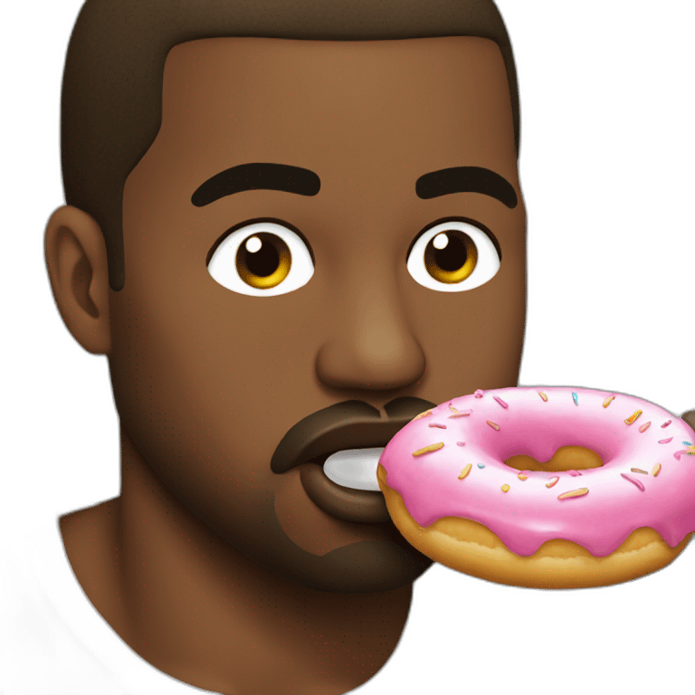 kanye west eating donut emoji