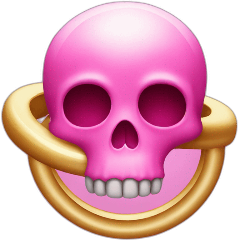 pink skull with a floating ring above head emoji