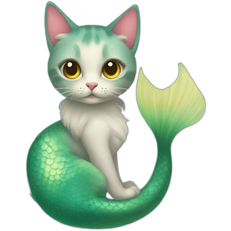 Mermaid cat ange emoji