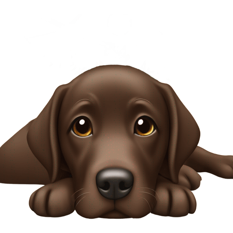 Chocolate Labrador dog under a Christmas tree ￼ emoji