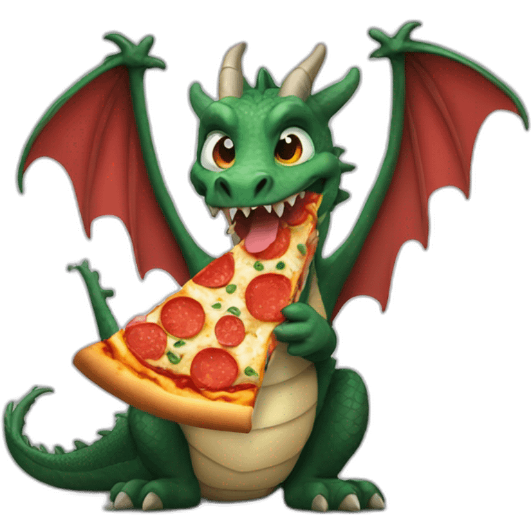 dragon eating a pizza emoji