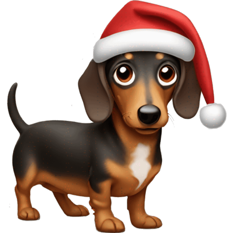 Christmas dog wiener dog emoji