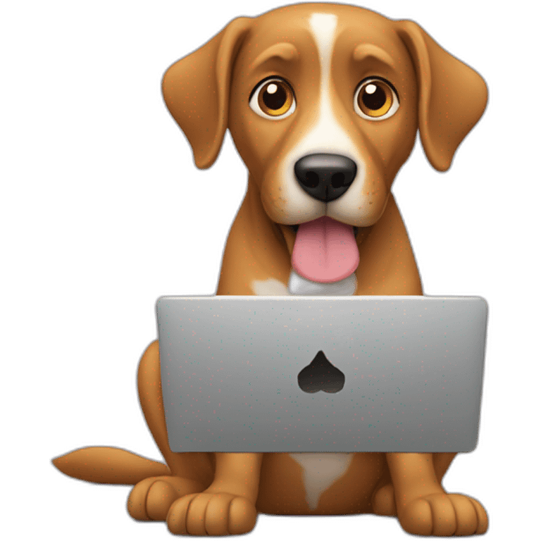 dog reading laptop emoji