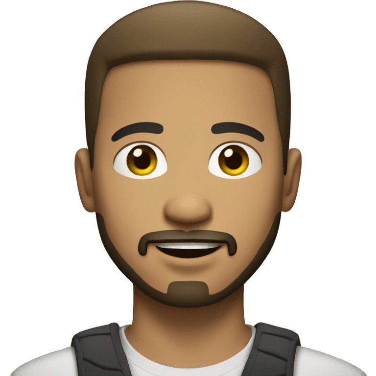 a light skin, brunette, with light connected goatee beard guy  emoji