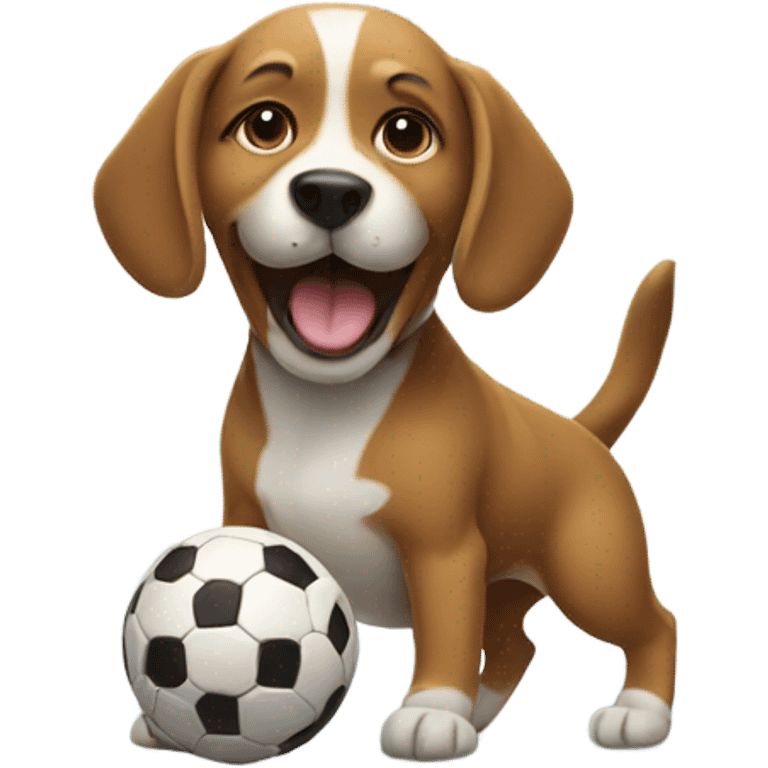 Dog playing football  emoji