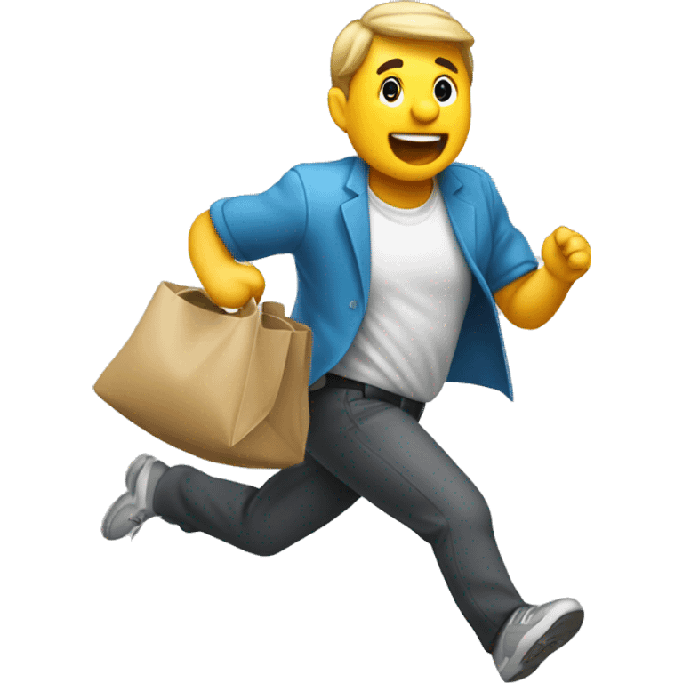 Ladrón corriendo con una bolsa de dinero emoji